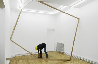 One Nail, 2015 Installation and performance at Marion de Cannière, Antwerp Photo Karolien Chromiak