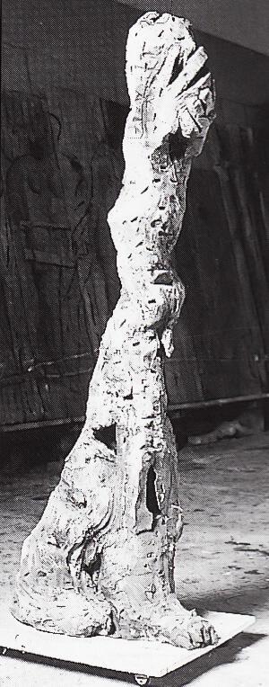 Thomas Lange, Adam, 1996, Terracotta met as en zand gepattineerd