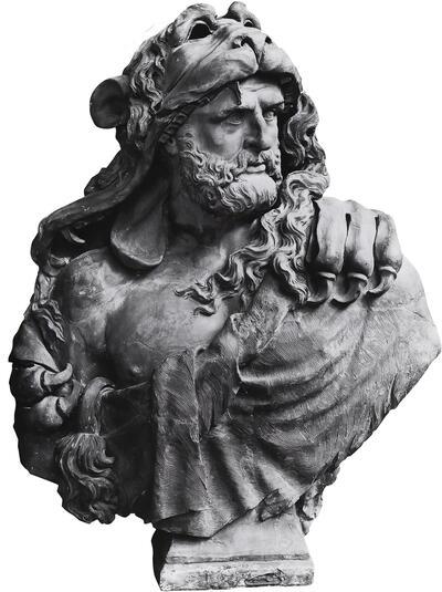 Herculesbuste, 1640-1650, terracotta, 87 x 66,5 cm. Londen, Victoria and Albert Museum. Lucas Faydherbe
