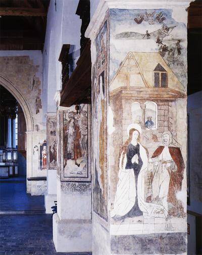 De Geboorte van Jezus, de Jongeman en de dood, de Opgang van Maria naar de tempel (1490-1510) en de Vera lkoon ( 1300), het Ware Gelaat van Christus.