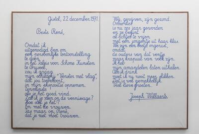 Het brievenproject van Joseph Willaert © Joseph Willaert, Beste René, 1973, olie op doek, privéverzameling © Jordi Coppers
